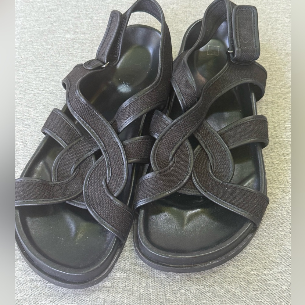 TOTEME canvas leather chunky sandals - Picture 8 of 9